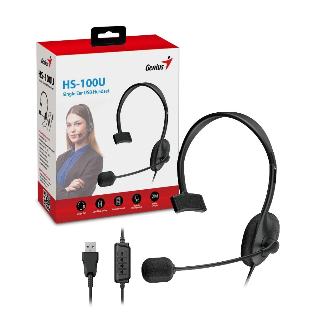 Слушалки Genius HS-100U-BK черни