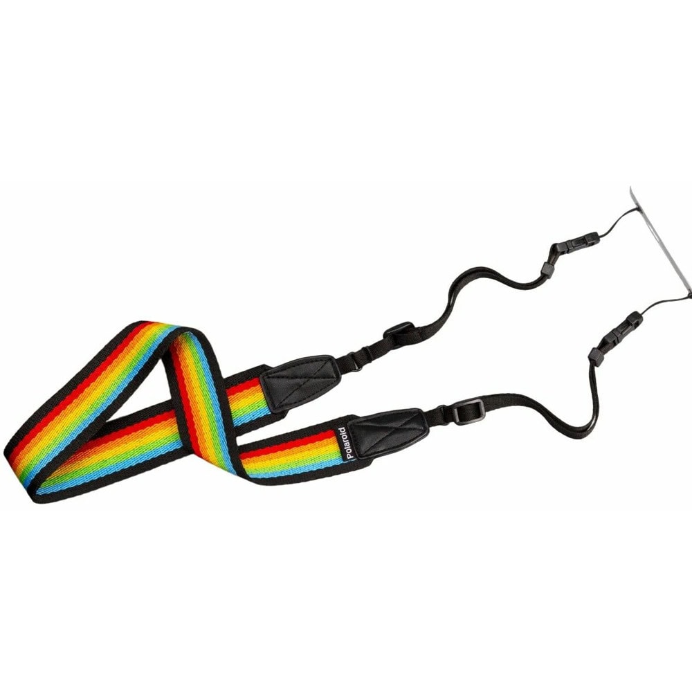 Polaroid Camera Strap Flat - Rainbow black