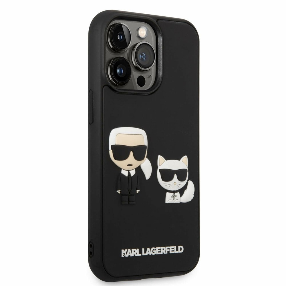 Karl and Choupette 3D за iPhone 14 Pro Max черен