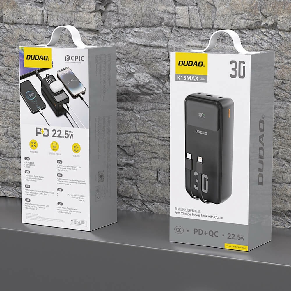 dudao k15max 22.5w 30000mah черен | JAR Computers dudao k15max 22.5w 30000mah черен