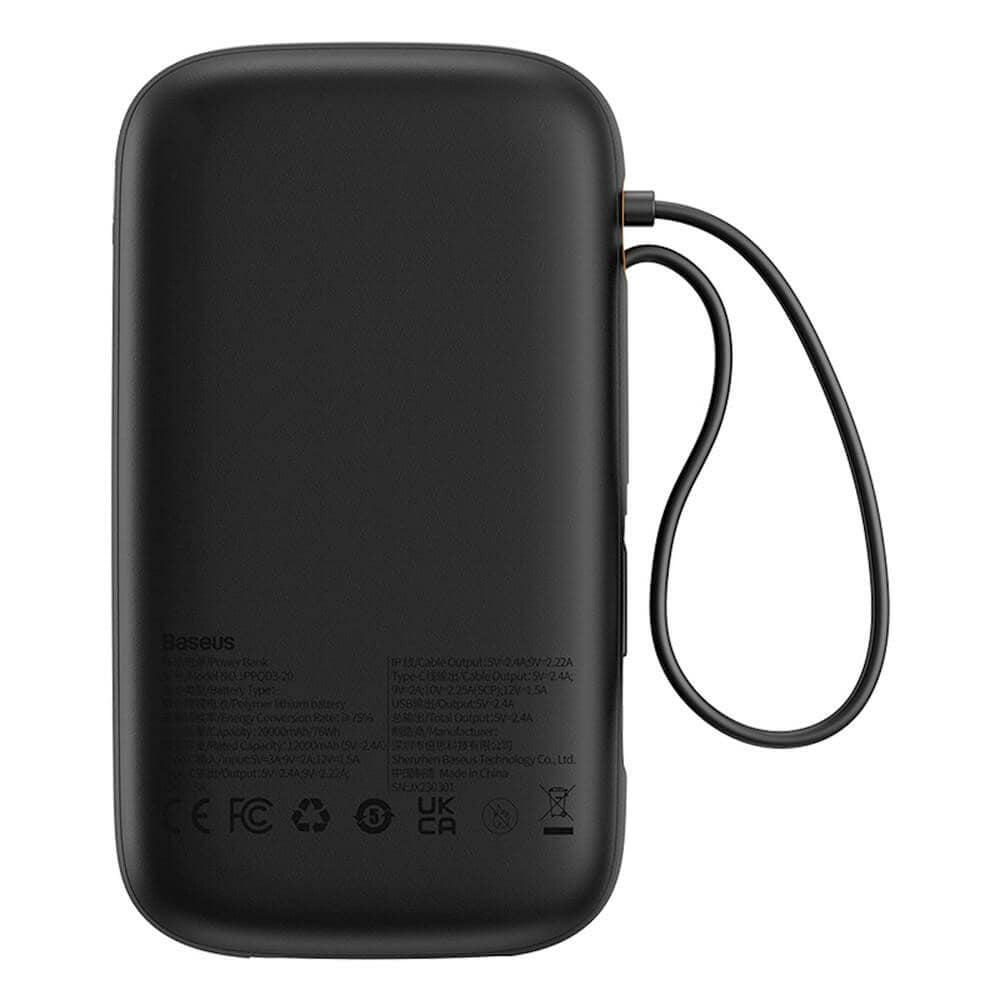 baseus qpow2 22.5w 20000 mah черен