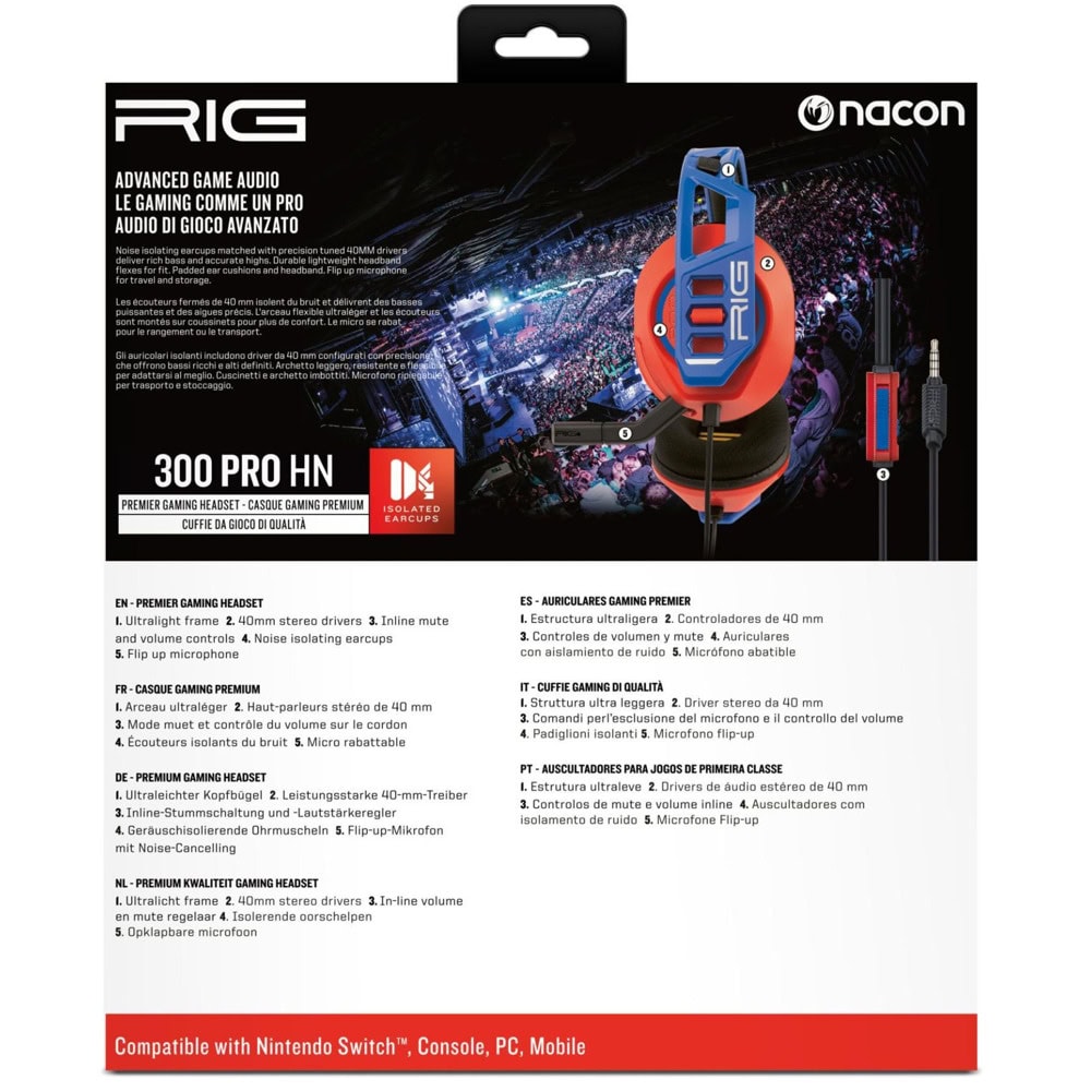 слушалки nacon rig 300 pro hs сини