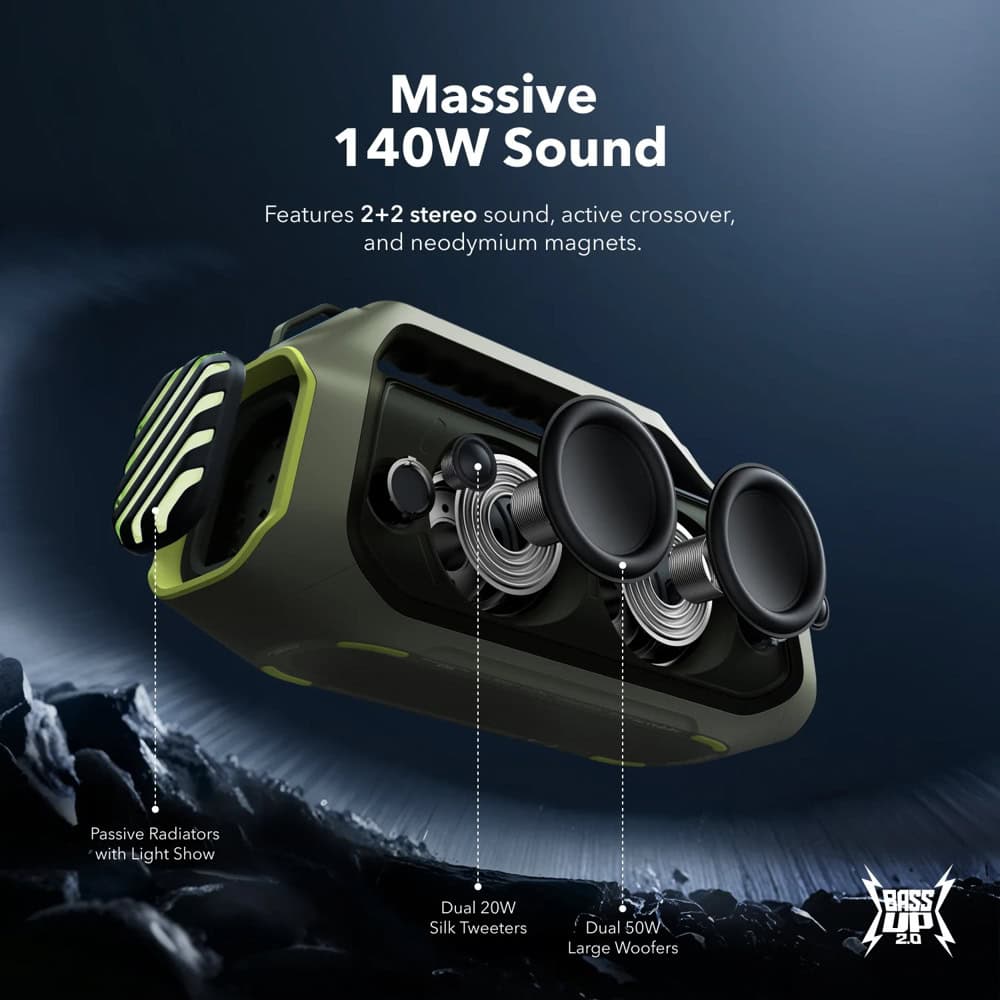 soundcore Boom 2 Plus Green | JAR Computers soundcore Boom 2 Plus Green