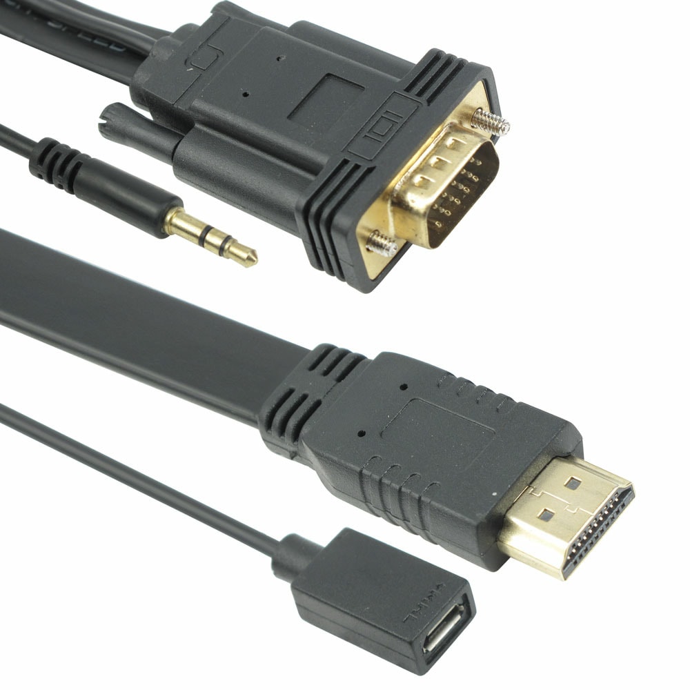 HDMI - VGA 1.8m Flat с аудио кабел 1.8m 18229