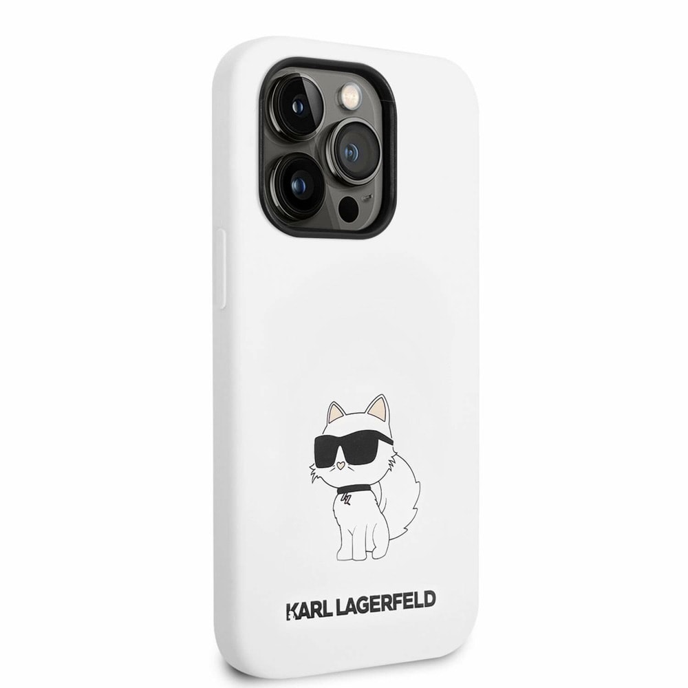 Liquid Silicone Choupette NFT за iPhone 14 Pro бял