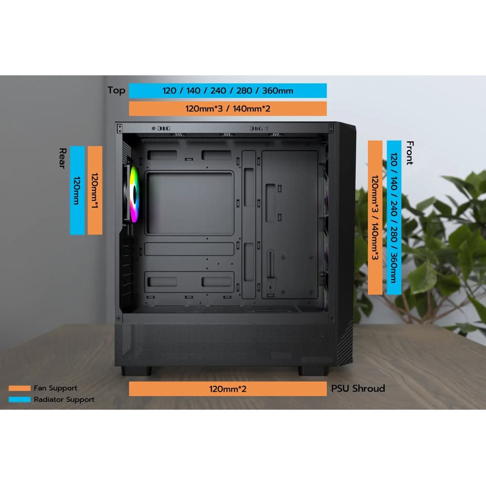 Montech X5 Black | JAR Computers Montech X5 Black