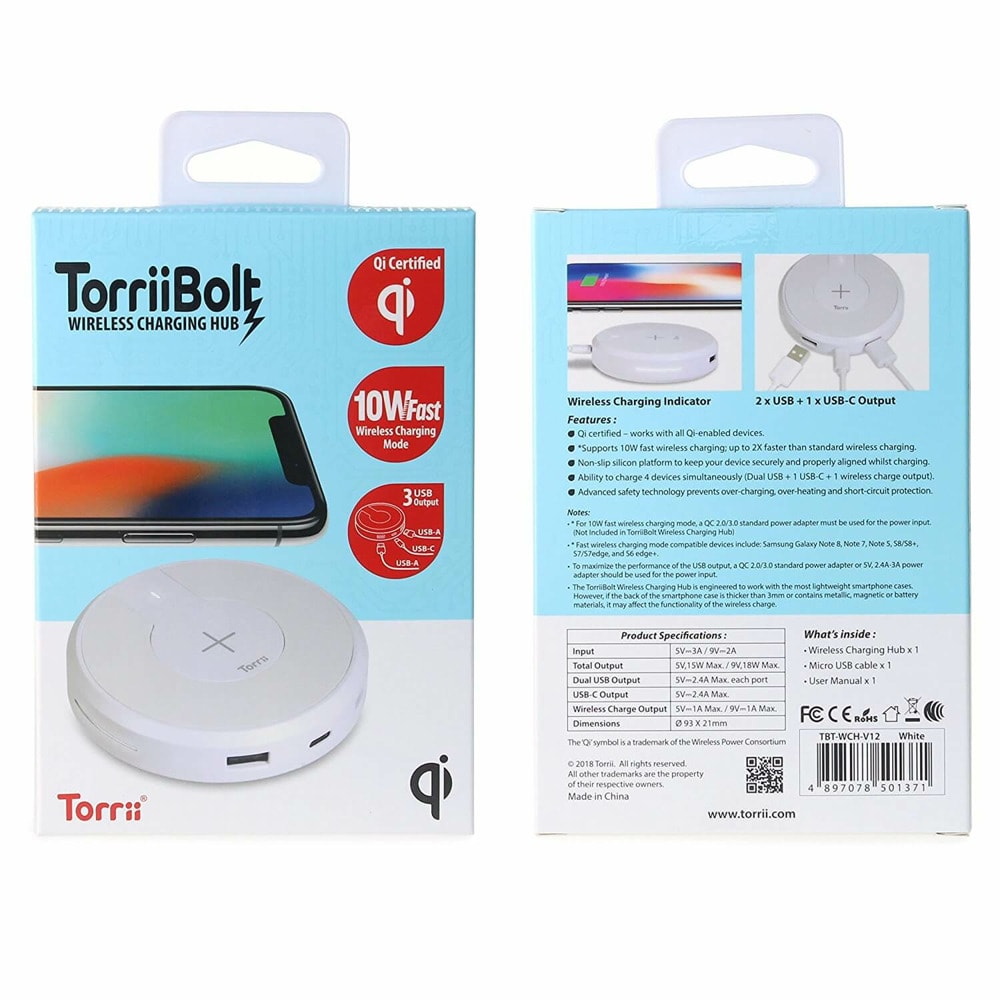 Torrii Bolt Wireless Charging Hub Bla TBT-WCH-V11
