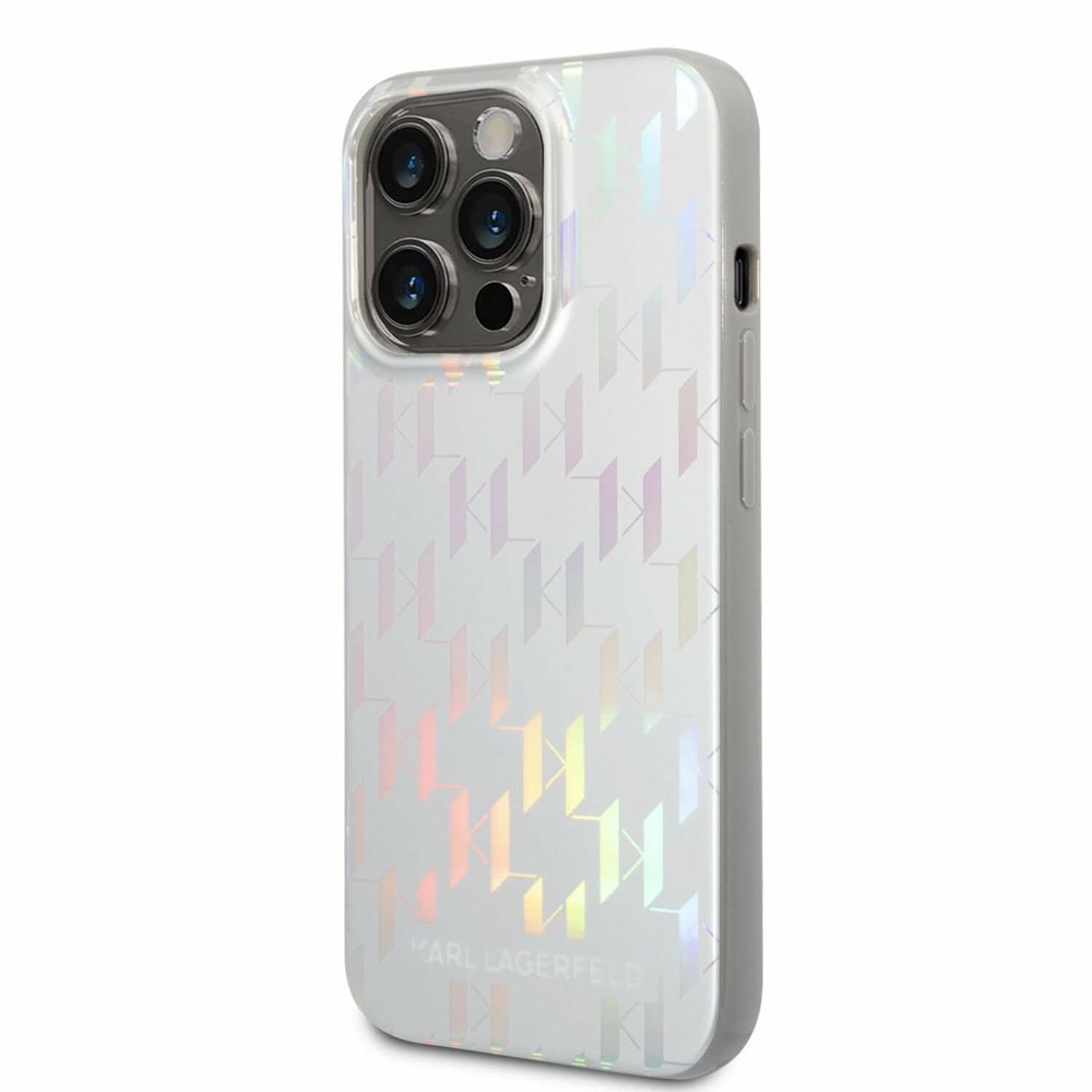 Iridescent Monogram за iPhone 14 Pro сребрист