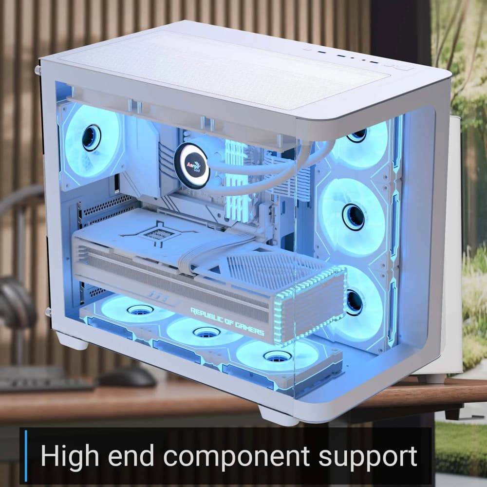 Кутия AeroCool P500C-G-WT-v1 бяла