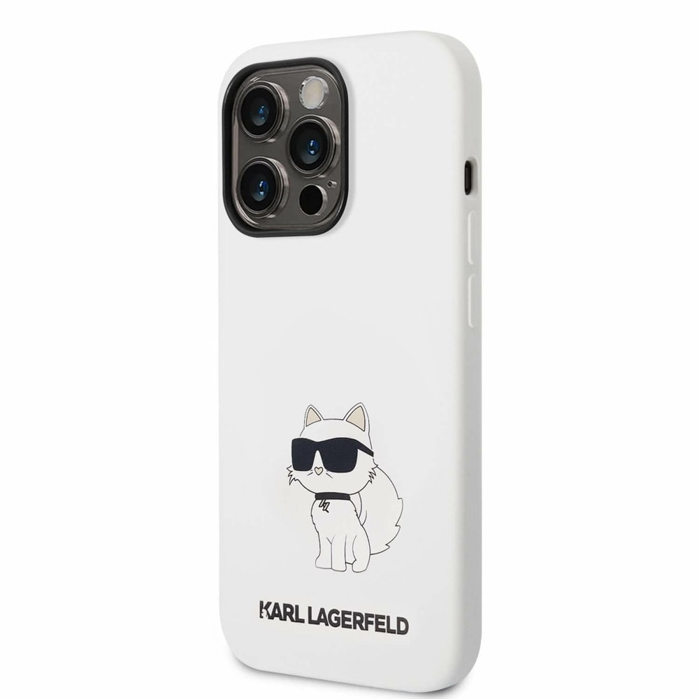 Liquid Silicone Choupette NFT за iPhone 14 Pro бял