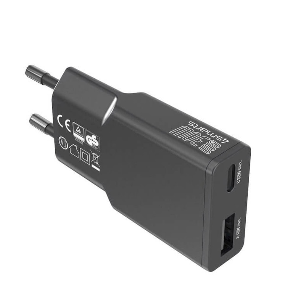 4smarts GaN Duos Slim 30W PD черен | JAR Computers 4smarts GaN Duos Slim 30W PD черен