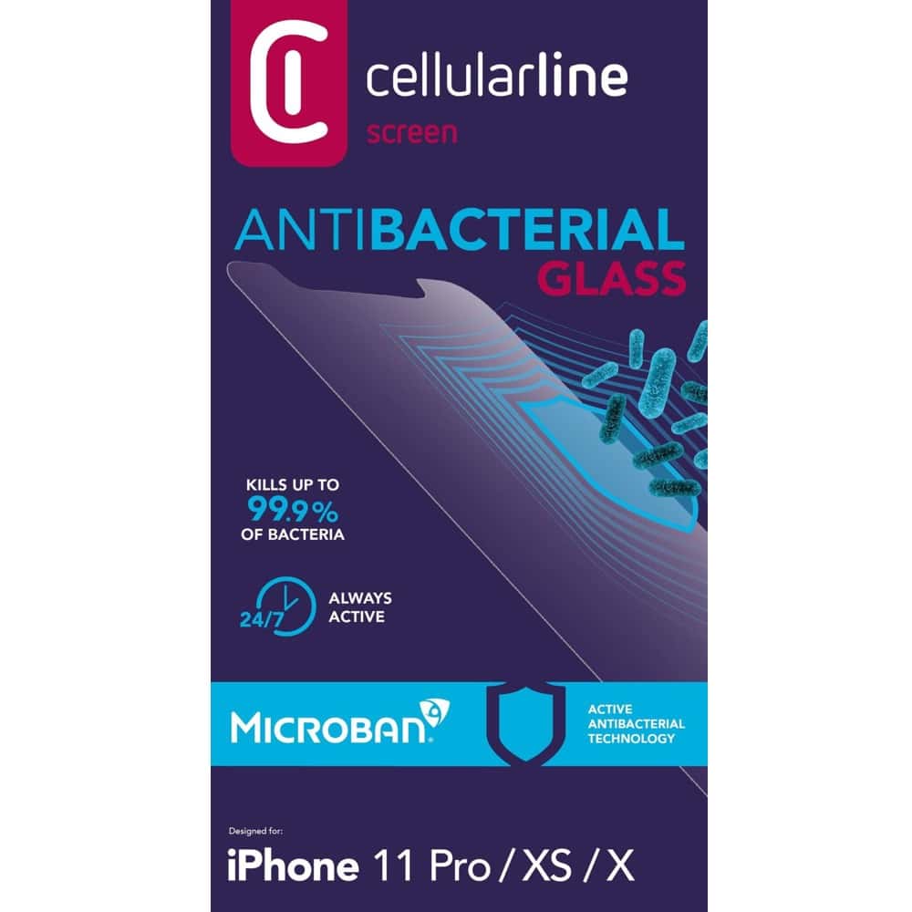 Cellularline Microban TG for iPhone 11 Pro/Xs/X