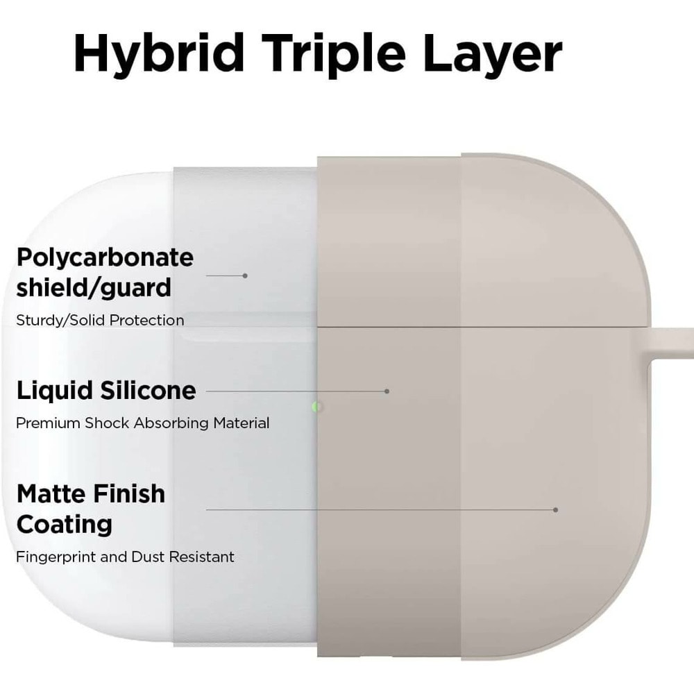 Liquid Hybrid Hang Case за Apple Airpods Pro сив