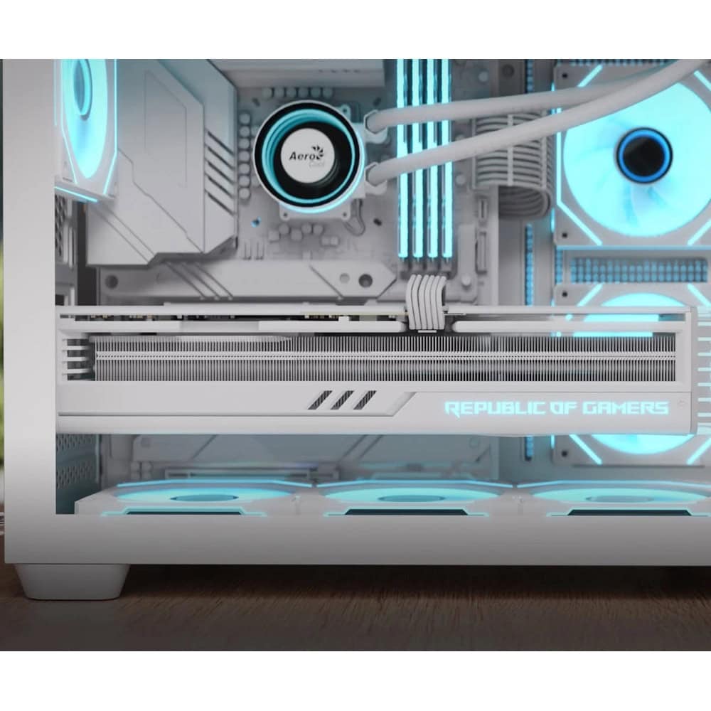 Кутия AeroCool P300C-G-WT-v1 бяла