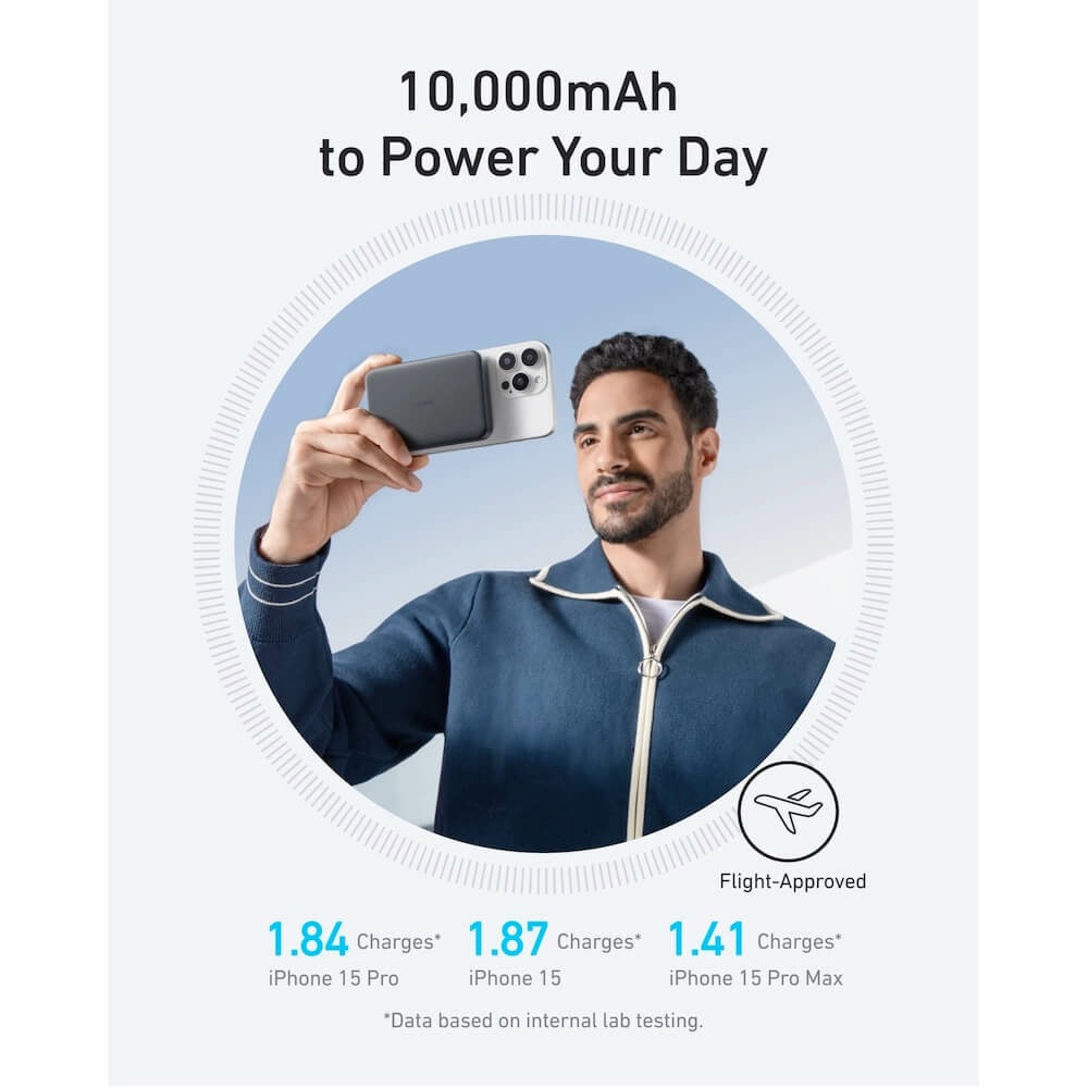 anker maggo qi2 wireless charging power bank черен