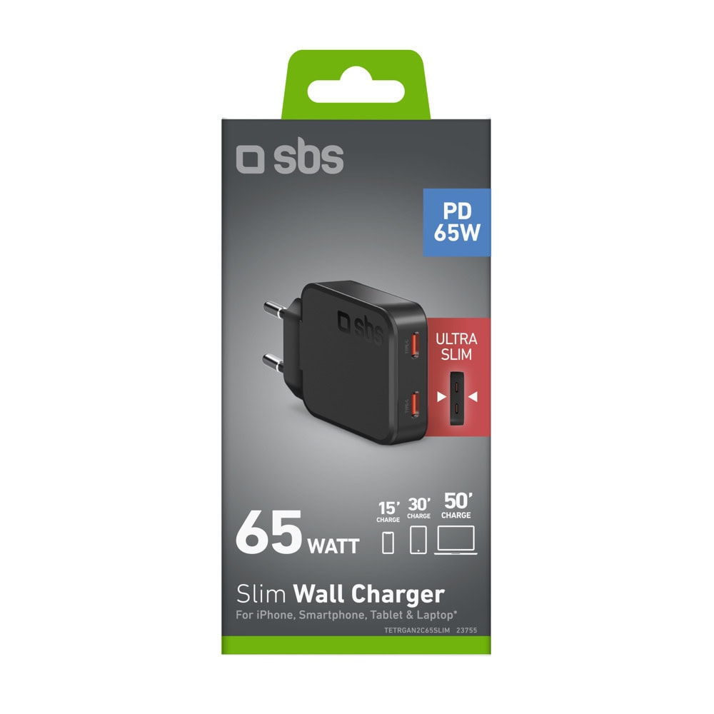 Зарядно устройство SBS 23755 Ultra Slim 65W