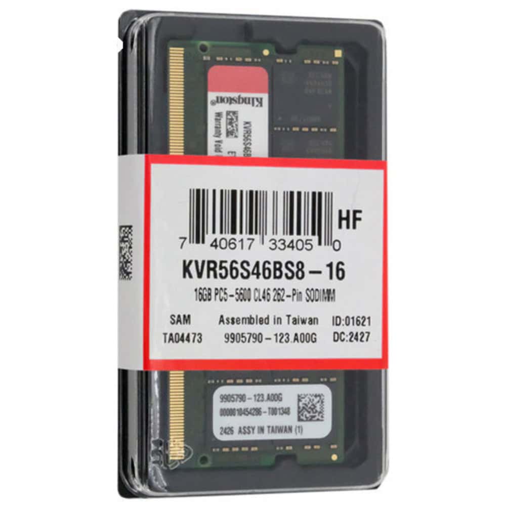 Kingston 16GB DDR5 5600MHz KVR56S46BS8-16 | JAR Computers Kingston 16GB DDR5 5600MHz KVR56S46BS8-16