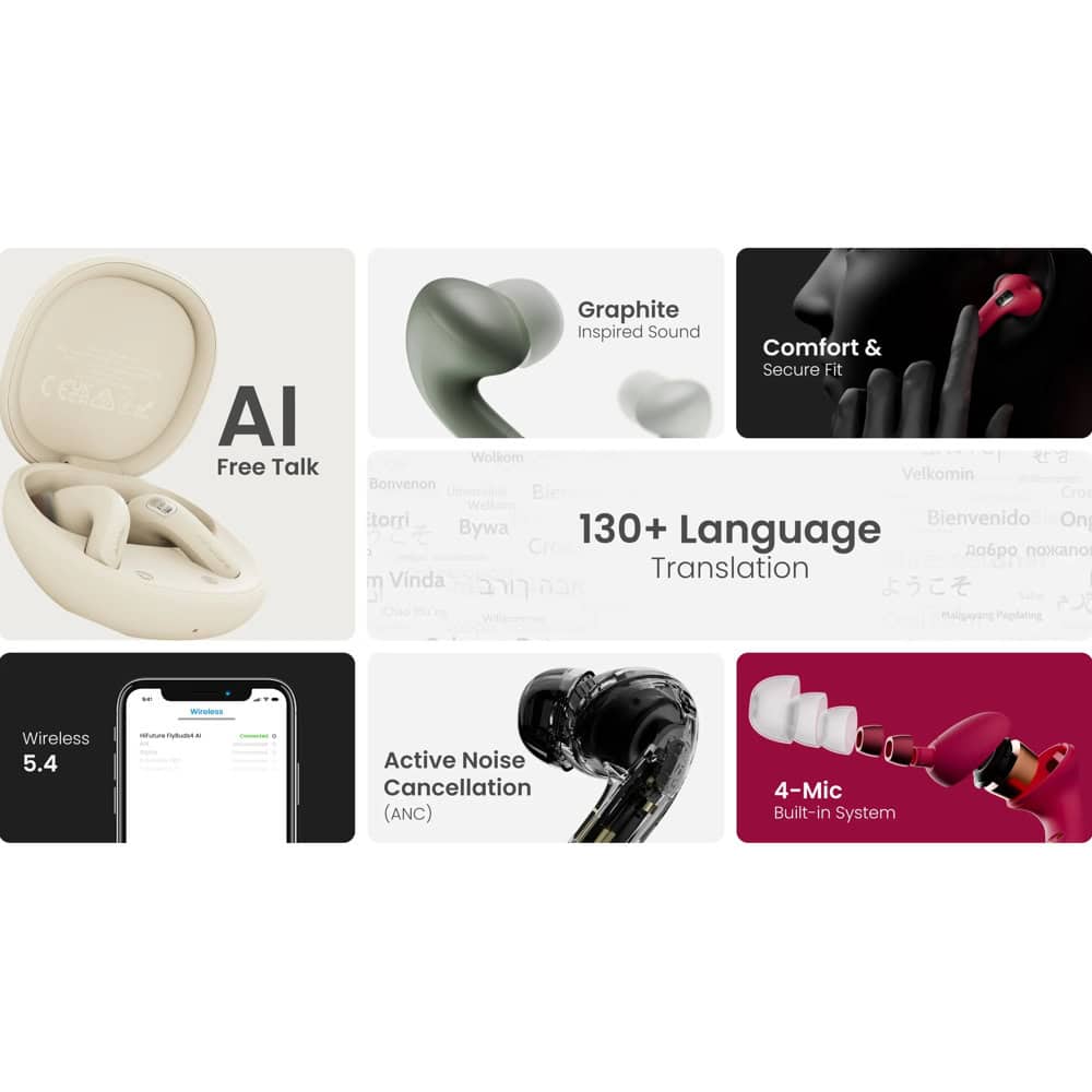 HiFuture FlyBuds4 AI Latte
