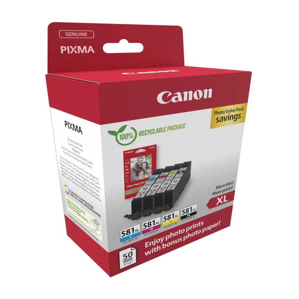 canon cli-581xl c/m/y/bk 2052c006aa