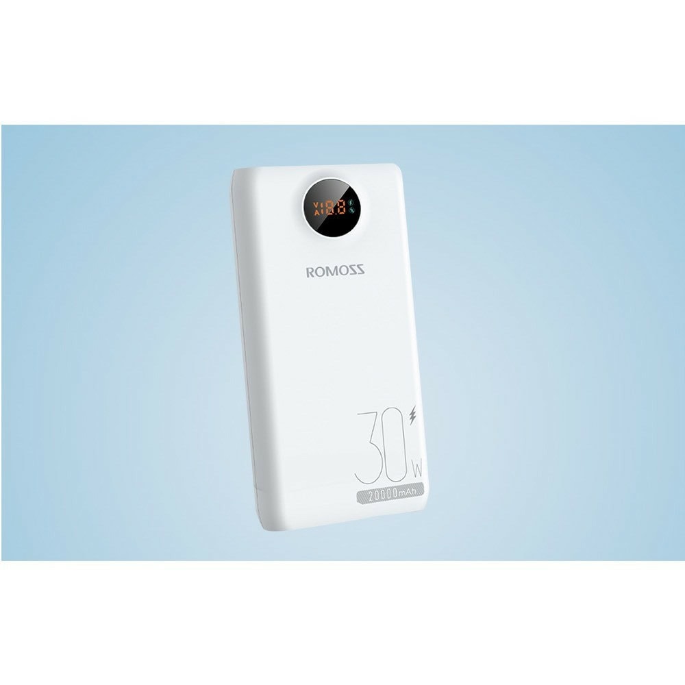 romoss sw20s pro digital display 20000 mah бял