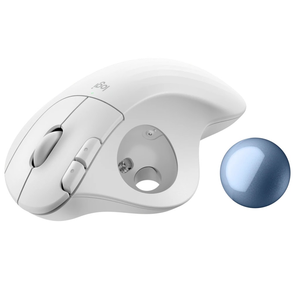 Logitech ERGO M575S Off-White + Blue Ball Разопако