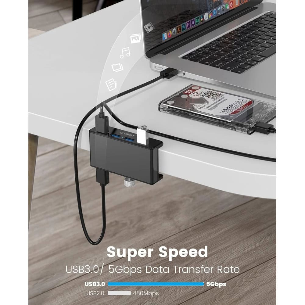 USB хъб Orico MH4PU-P-BK