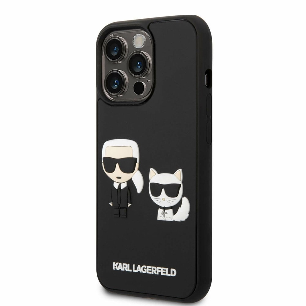 Karl and Choupette 3D за iPhone 14 Pro Max черен