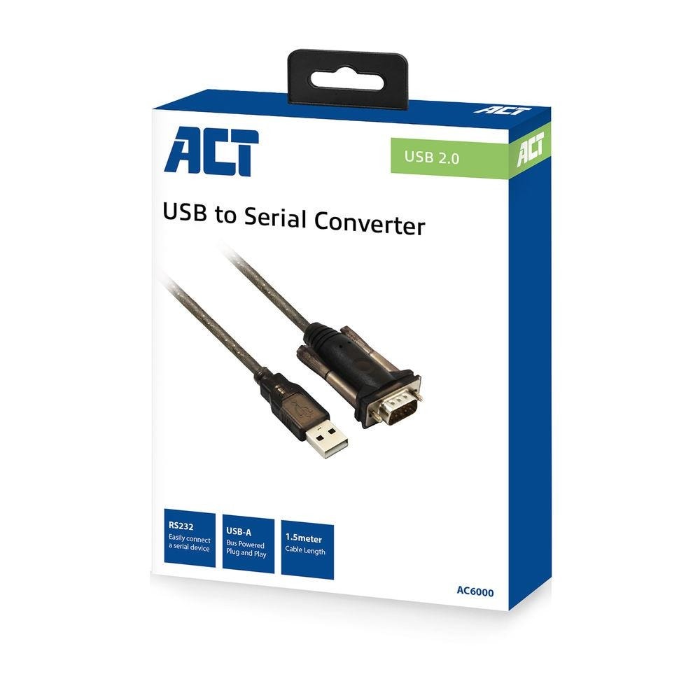 Кабел ACT AC6000 USB-A RS232 1.5m