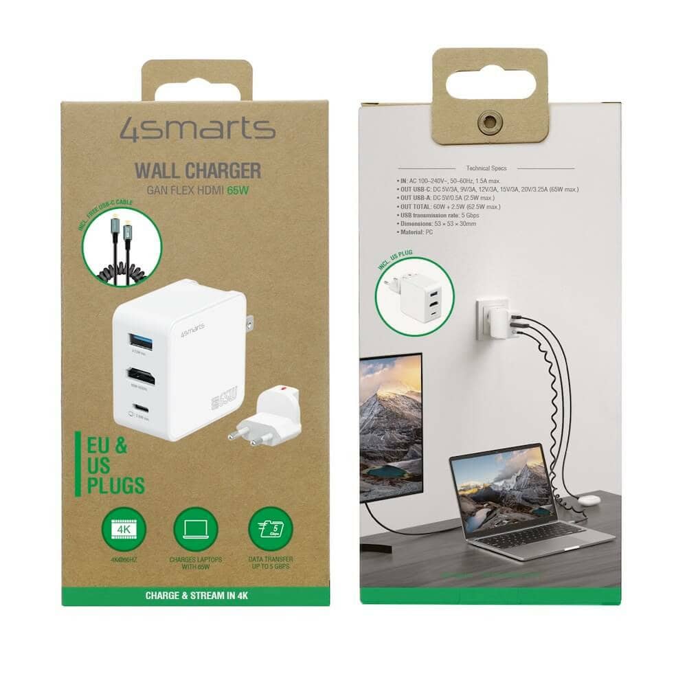 4smarts 3-in-1 gan flex travel 65w бял | JAR Computers 4smarts 3-in-1 gan flex travel 65w бял