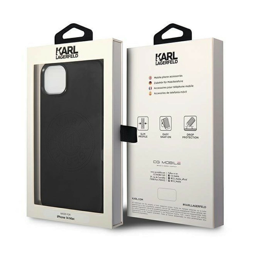 Leather Perforated Logo за iPhone 14 черен