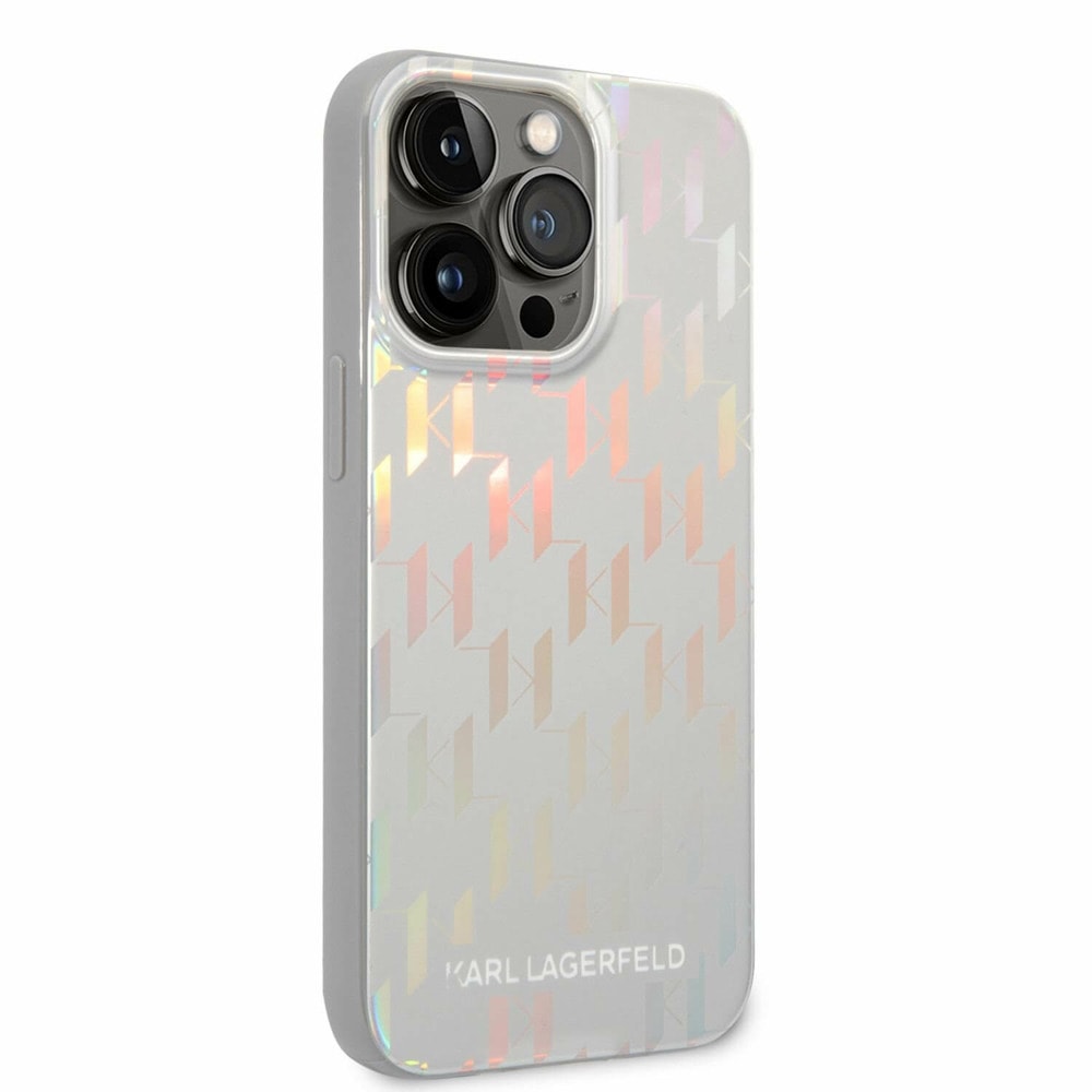 Iridescent Monogram за iPhone 14 Pro сребрист