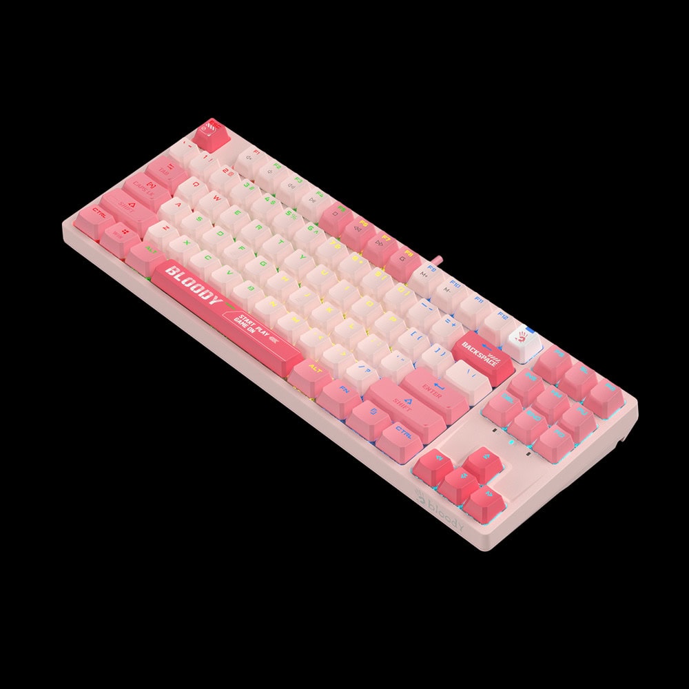 Клавиатура А4tech Bloody Energy Pink S87 розова