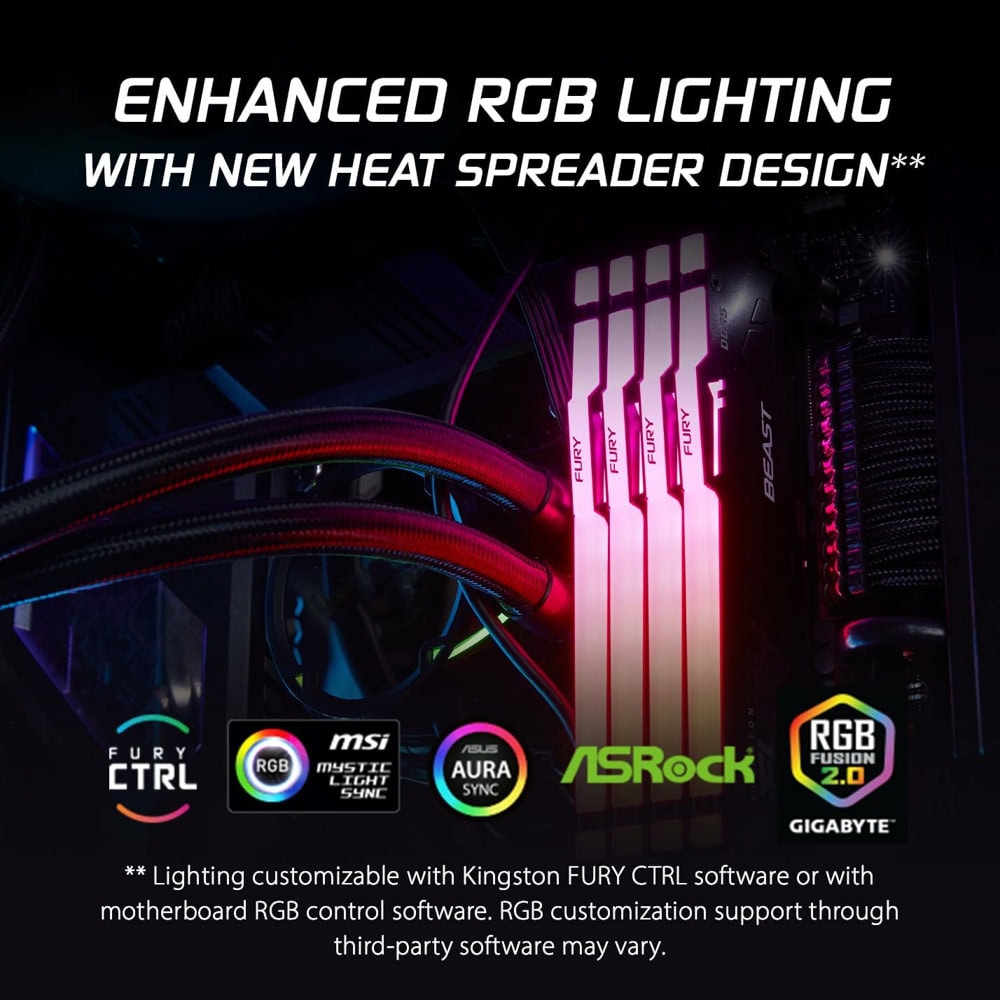 Kingston 2x16GB DDR5 6400MT/s Fury Beast RGB Black