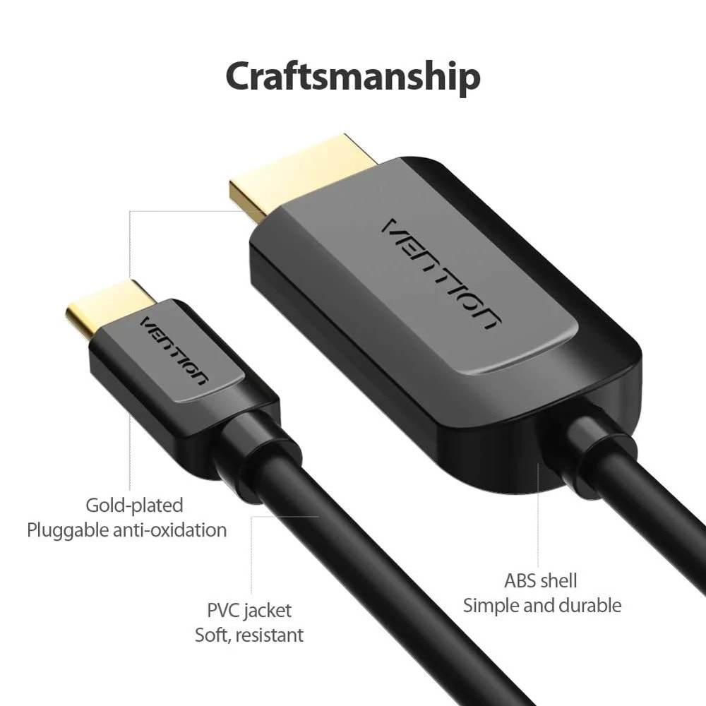 кабел vention usb c to hdmi 1.5m 4k