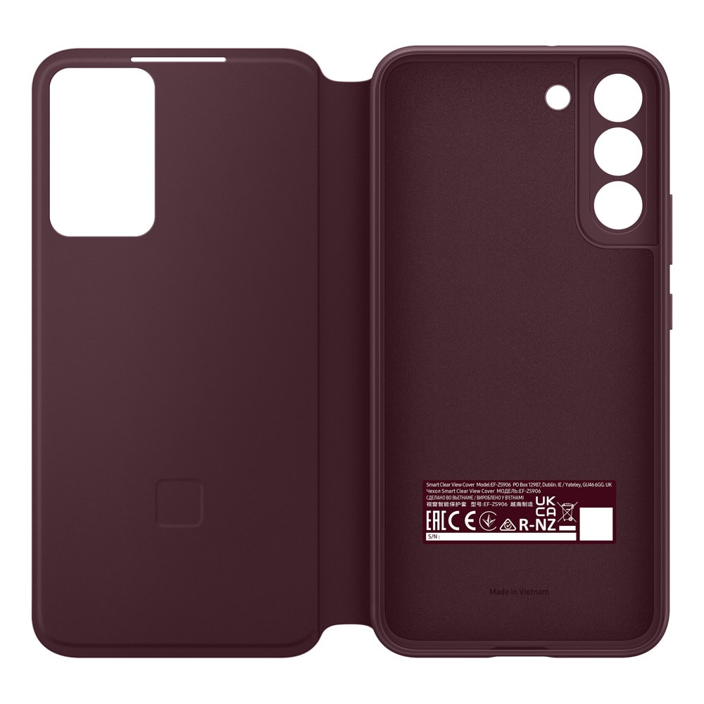 Калъф Samsung S22+ Smart Clear View Cover Burgundy