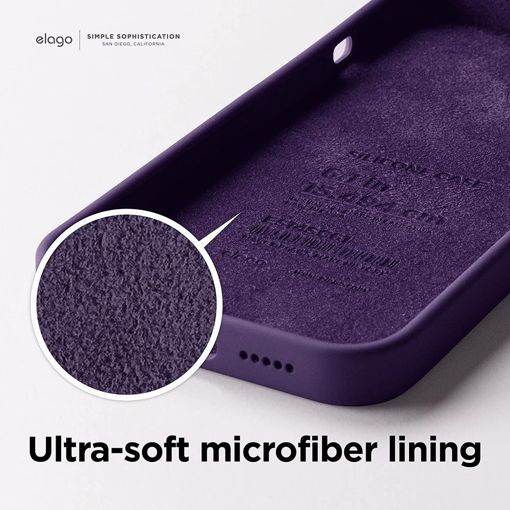 Soft Silicone Case за iPhone 14 Pro тъмнолилав