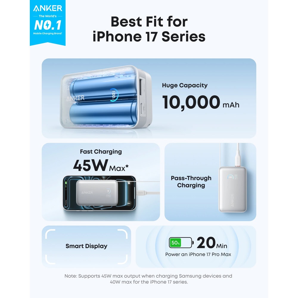 Anker Nano Power Bank 10K White A1638H21 | JAR Computers Anker Nano Power Bank 10K White A1638H21