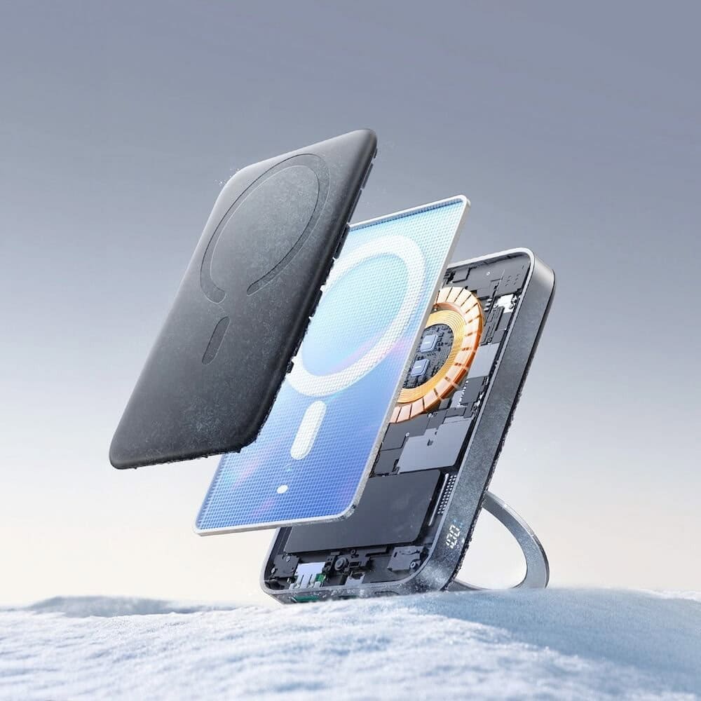 joyroom qi2 ring holder 10000mah черен