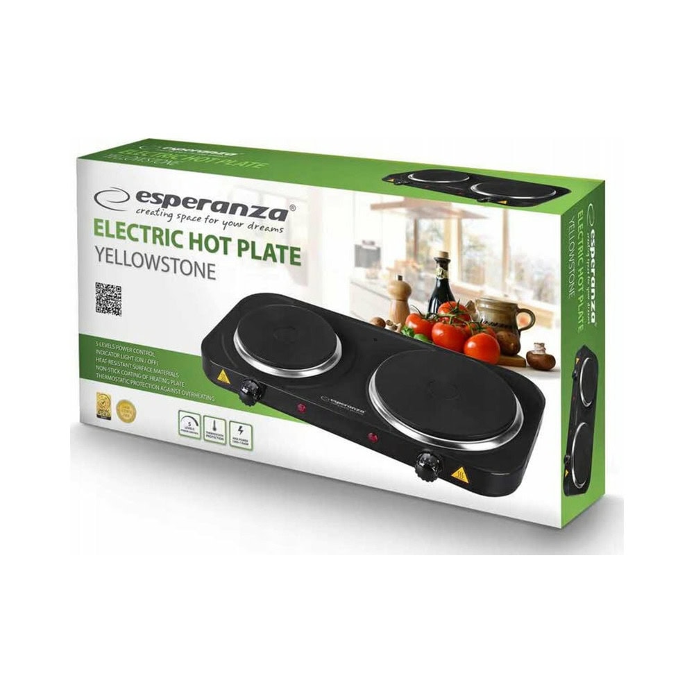 Esperanza Electric Hot Plate Yellowstone EKH014K | JAR Computers Esperanza Electric Hot Plate Yellowstone EKH014K