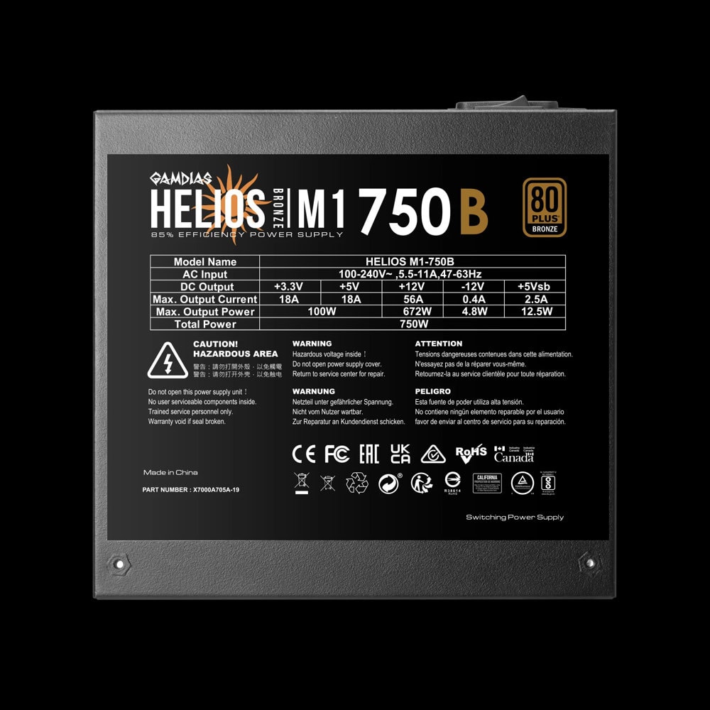 Захранване Gamdias HELIOS M1 750B