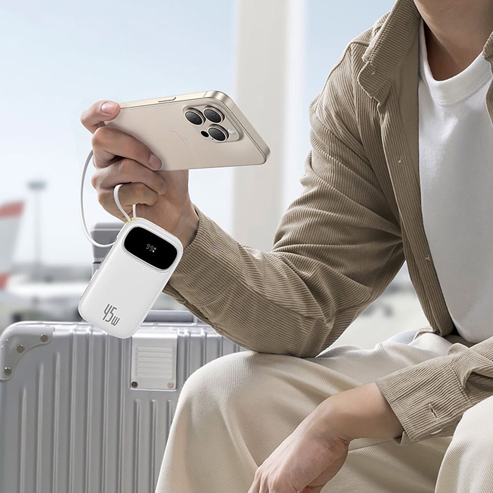 baseus enerfill fc31 qpow2 45w 20000mah бял