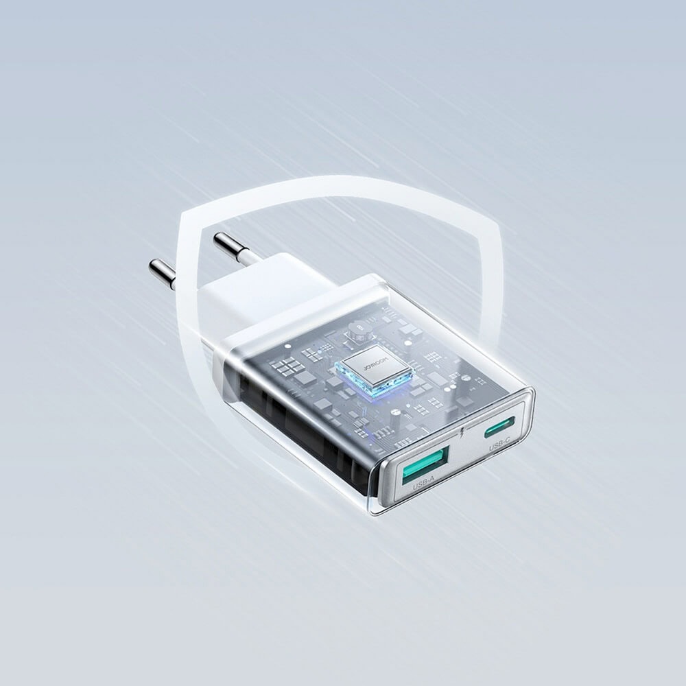 joyroom super slim dual port 20w бял