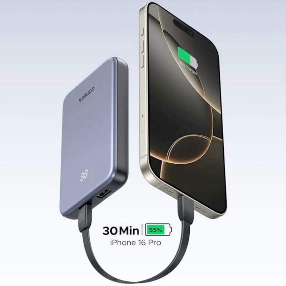 ugreen two way power bank 10000 mah 22.5w сив