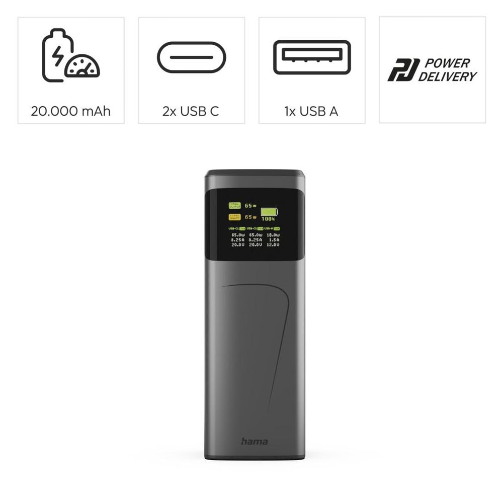 hama high power 65 w 20000 mah 201741 | JAR Computers hama high power 65 w 20000 mah 201741