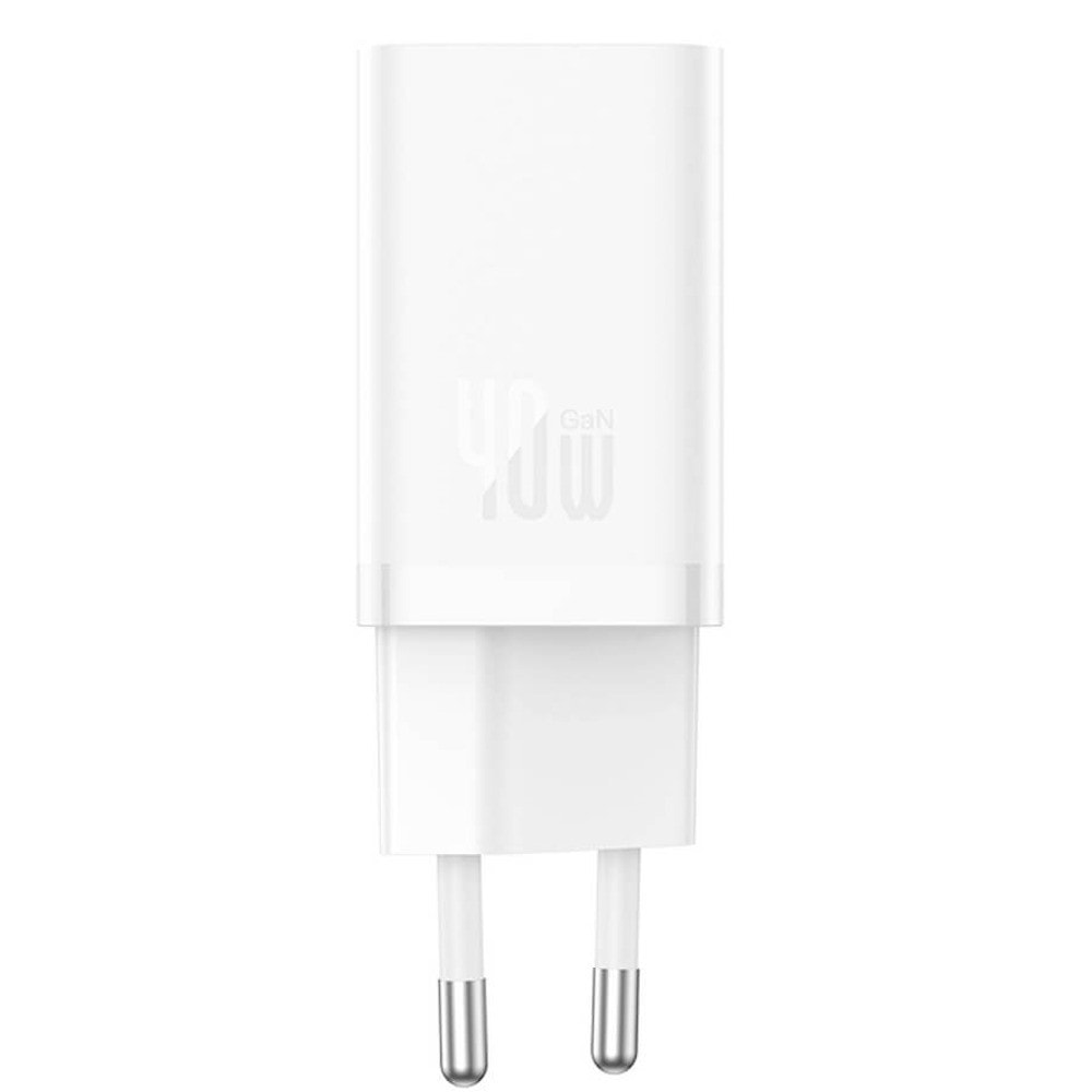 baseus gan5 pro fast dual usb-c 40w бял
