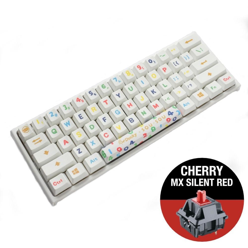 Ducky SOU SOU One 2 Mini White RGB Cherry MX S Red
