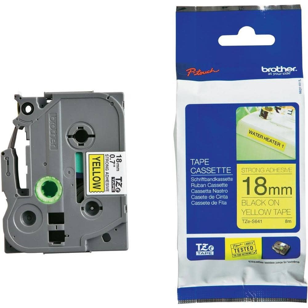 Brother TZ-S641 Tape Black on Yellow Strong Adhesi