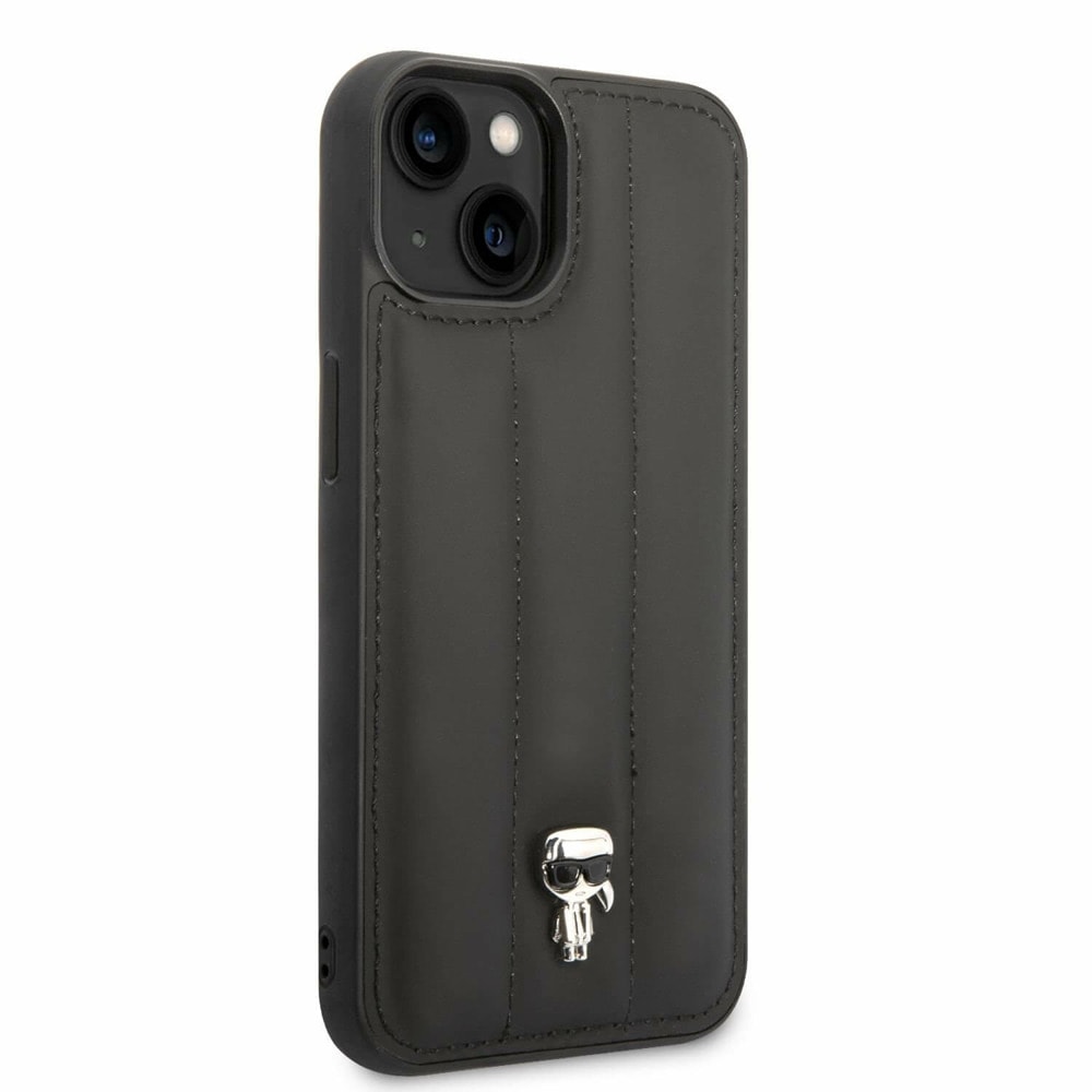 Quilted Puffy Ikonik Logo за iPhone 14 Plus черен