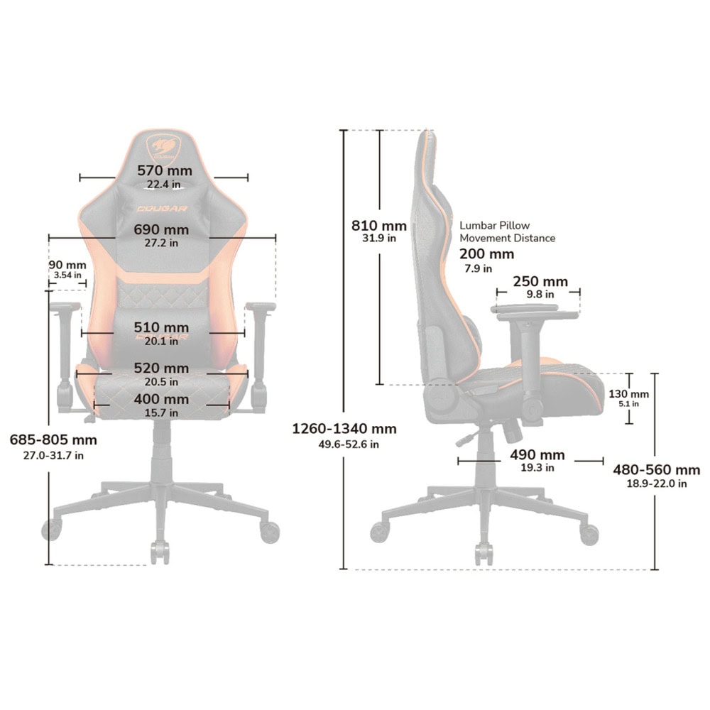 Cougar Gaming Armor One V2 Gold F 3MA2FGLB.0001