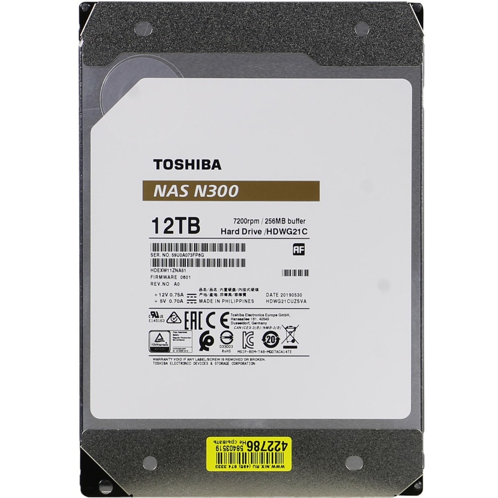 Toshiba 12TB NAS N300 HDWG21CEZSTA